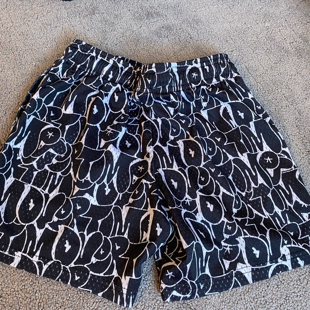Kids Black & White Graphic Swim Shorts - Picture 2 of 4